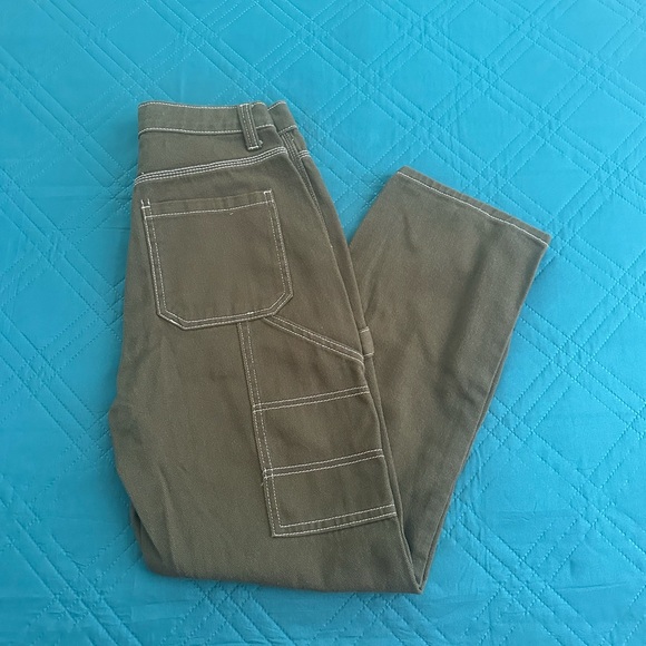 Women's Straight Leg Pants in Khaki Green - Picture 5 of 9